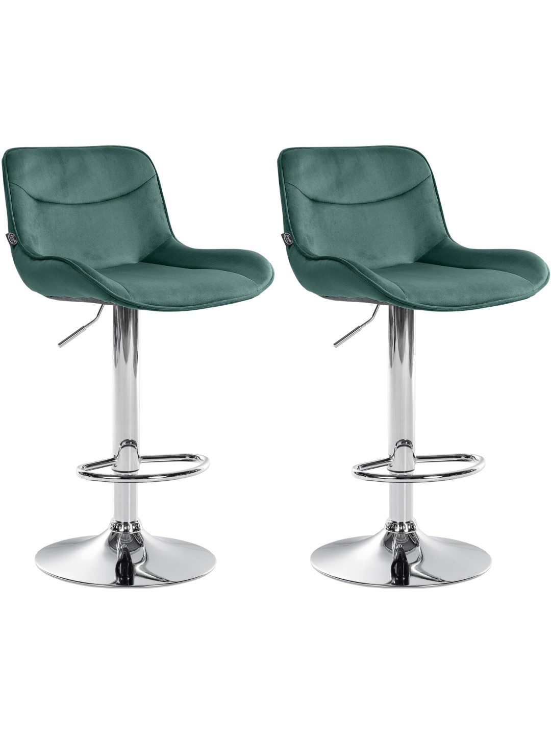 Set van 2 barkrukken Vonore fluweel chroom, groen