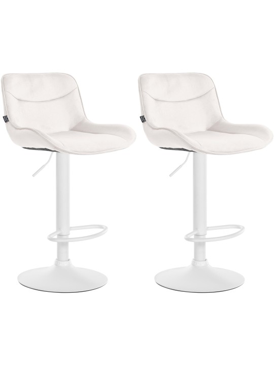 Set van 2 barkrukken Vonore fluweel, crème