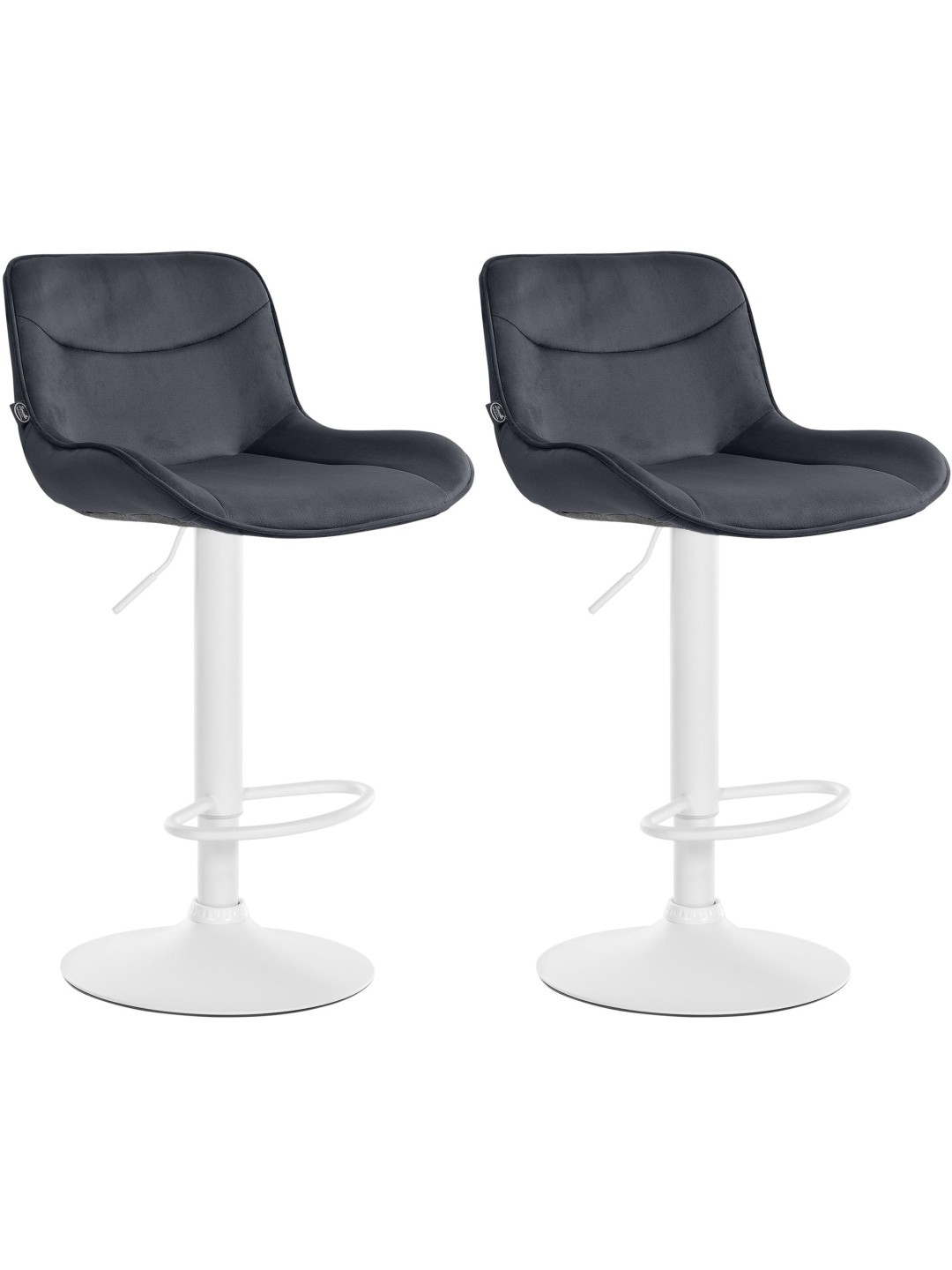 Set van 2 barkrukken Vonore fluweel, zwart