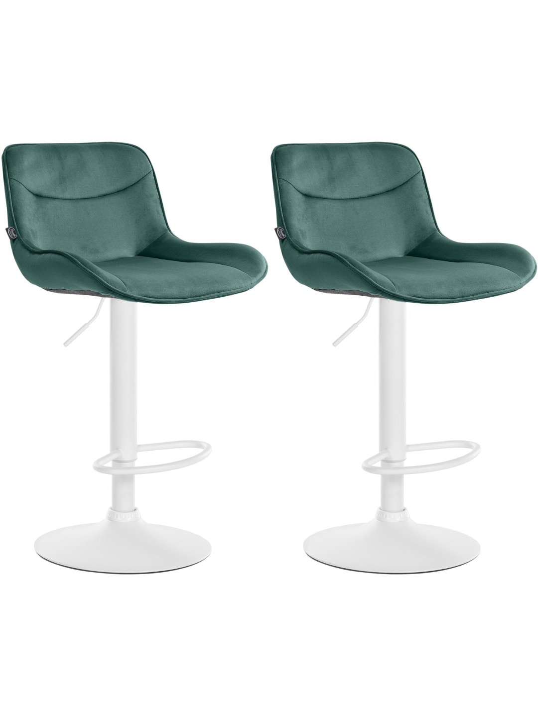 Set van 2 barkrukken Vonore fluweel, groen