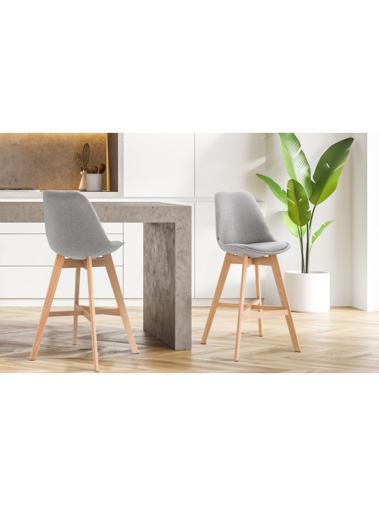 Barkruk Cannes stof Natura, grijs