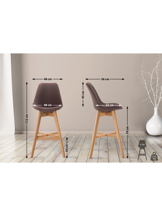 Barkruk Cannes stof Natura, bruin