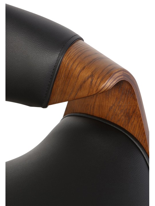 Set van 2 eetkamerstoelen Foley kunstleer, eiken/zwart