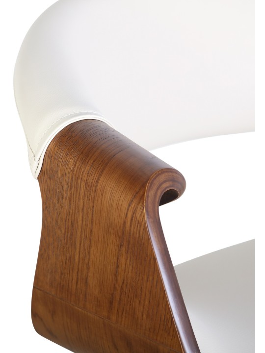 Set van 2 eetkamerstoelen Foley kunstleer, eiken/crème