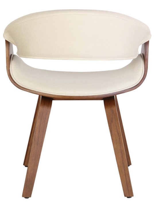 Set van 2 eetkamerstoelen Foley stof, eiken/crème