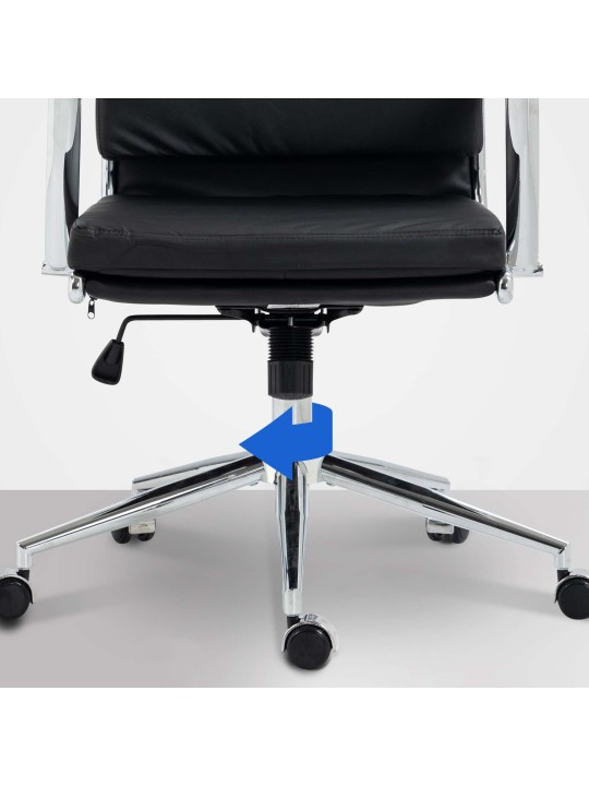 Bureaustoel Cleveland kunstleer, zwart