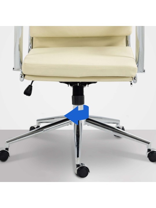 Bureaustoel Cleveland kunstleer, crème