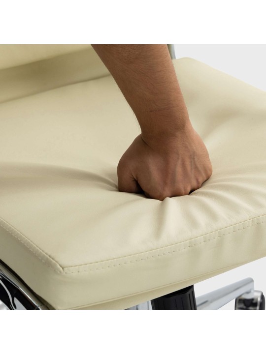 Bureaustoel Cleveland kunstleer, crème