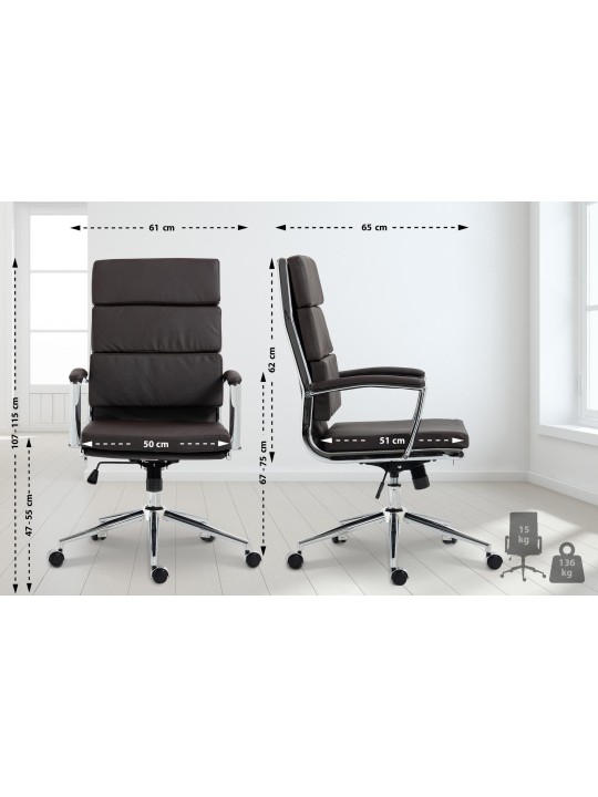 Bureaustoel Cleveland kunstleer, bruin Bureaustoel Cleveland kunstleer, bruin