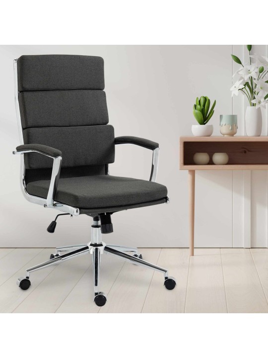 Bureaustoel Cleveland stof, donkergrijs