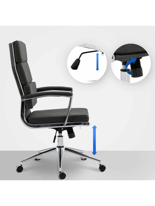 Bureaustoel Cleveland stof, donkergrijs