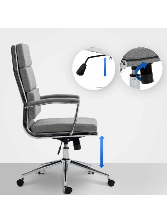 Bureaustoel Cleveland stof, grijs