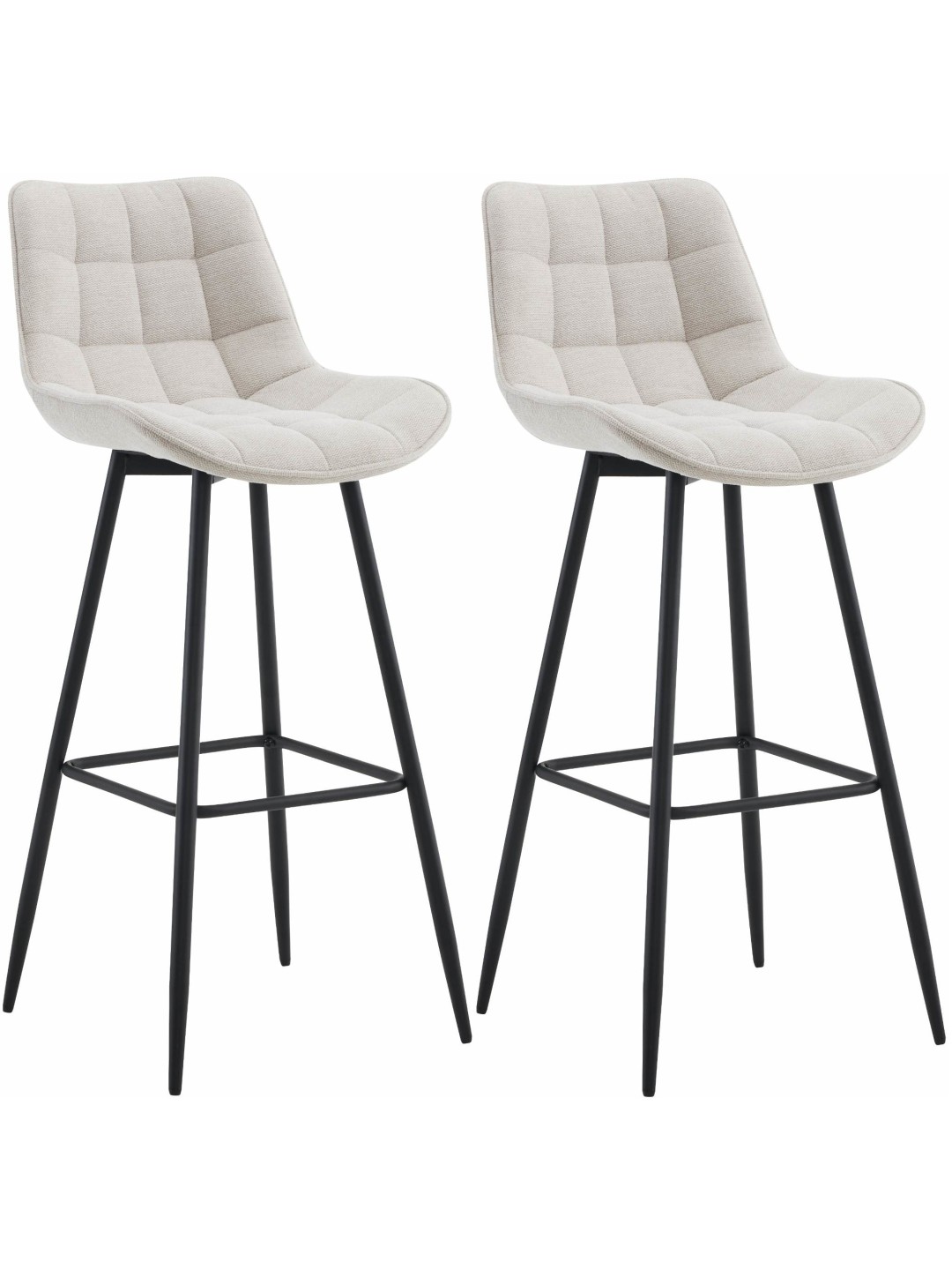 Set van 2 barkrukken Dartford stof, crème