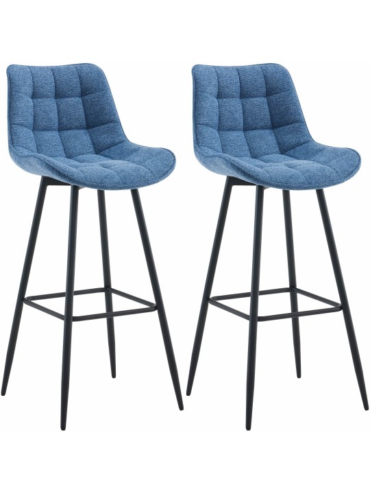Set van 2 barkrukken Dartford stof, blauw