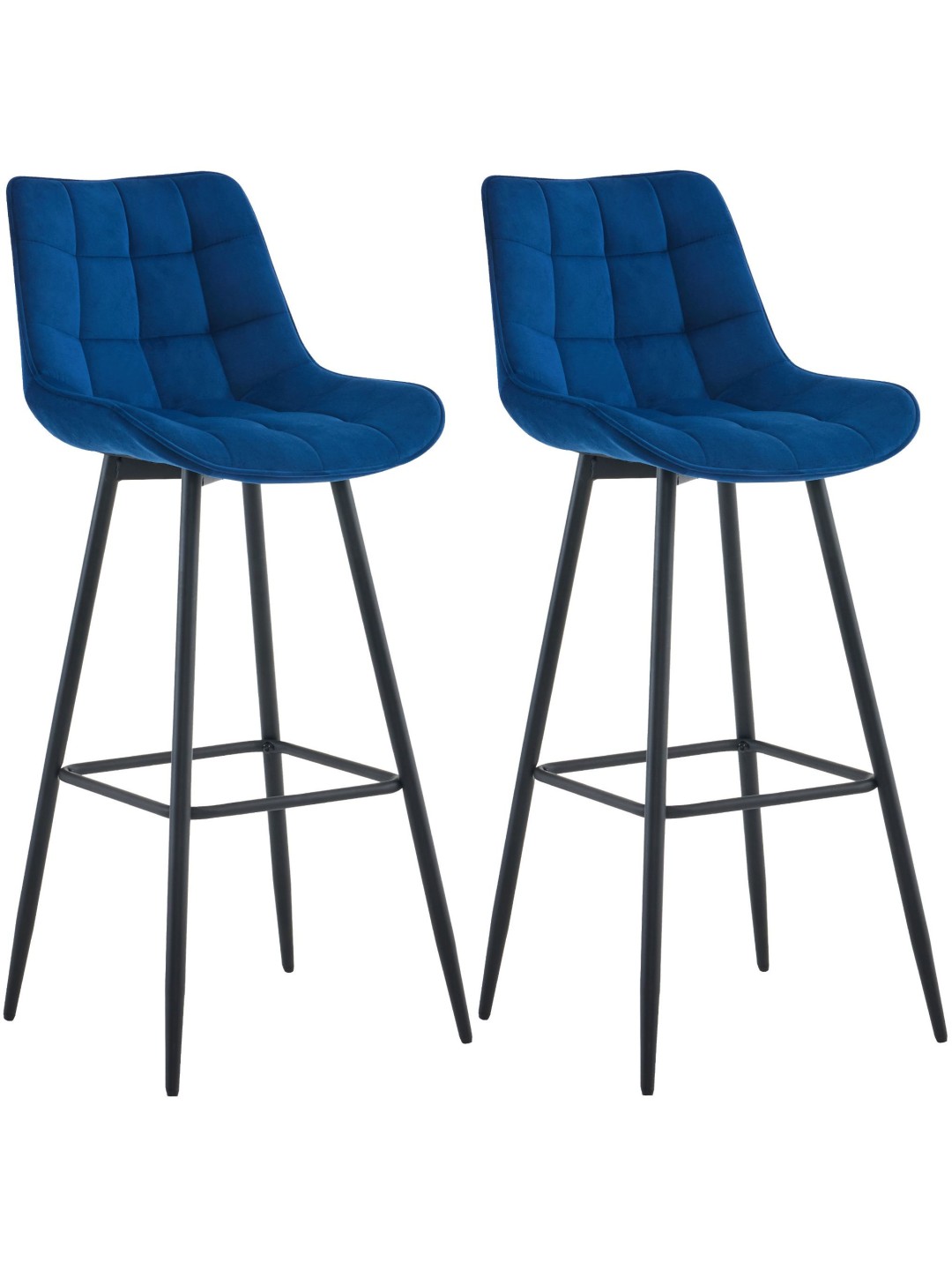 Set van 2 barkrukken Dartford fluweel, blauw