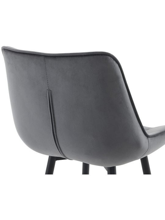 Set van 2 barkrukken Dartford fluweel, donkergrijs