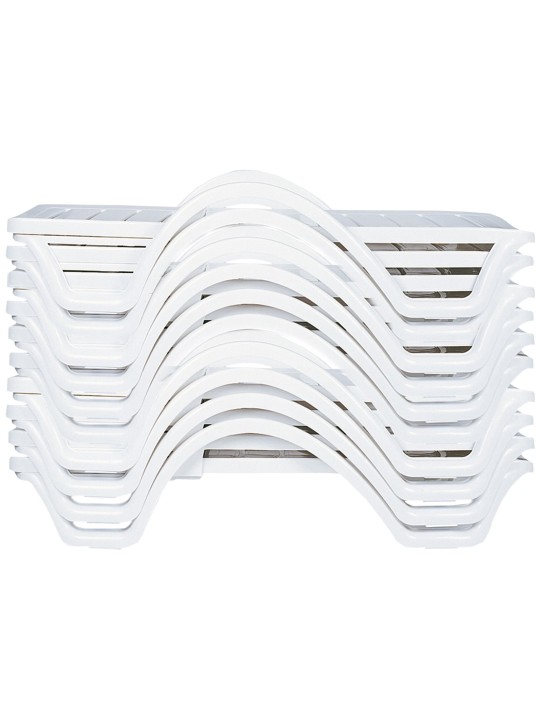 Set van 10 ligstoelen Havana, wit Set van 10 ligstoelen Havana, wit