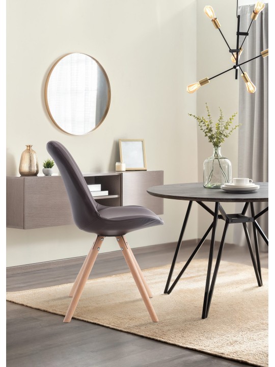 Bezoekersstoel Laval Natura rond, bruin