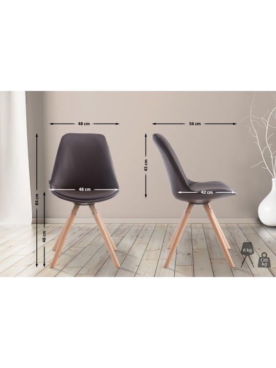 Bezoekersstoel Laval Natura rond, bruin