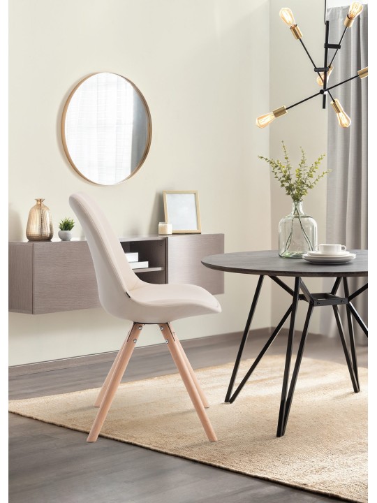 Bezoekersstoel Laval Natura rond, crème