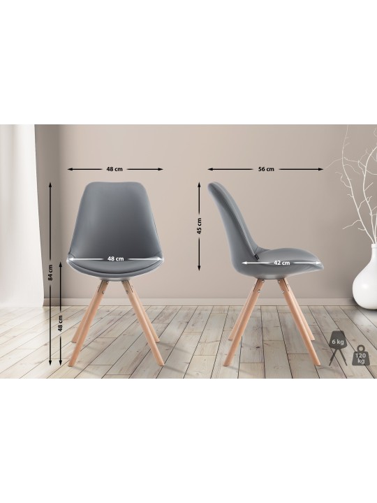 Bezoekersstoel Laval Natura rond, grijs