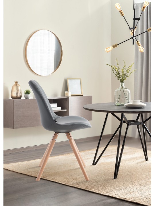 Bezoekersstoel Laval Natura rond, grijs