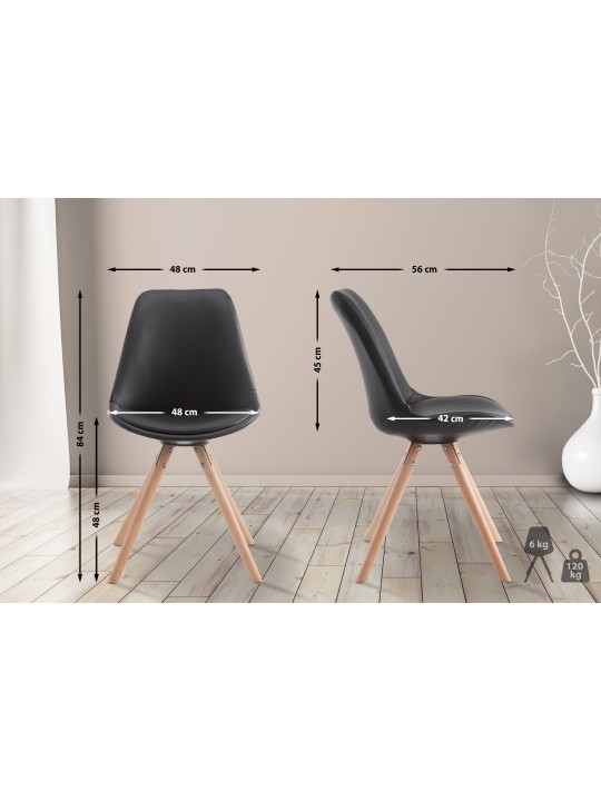 Bezoekersstoel Laval Natura rond, zwart