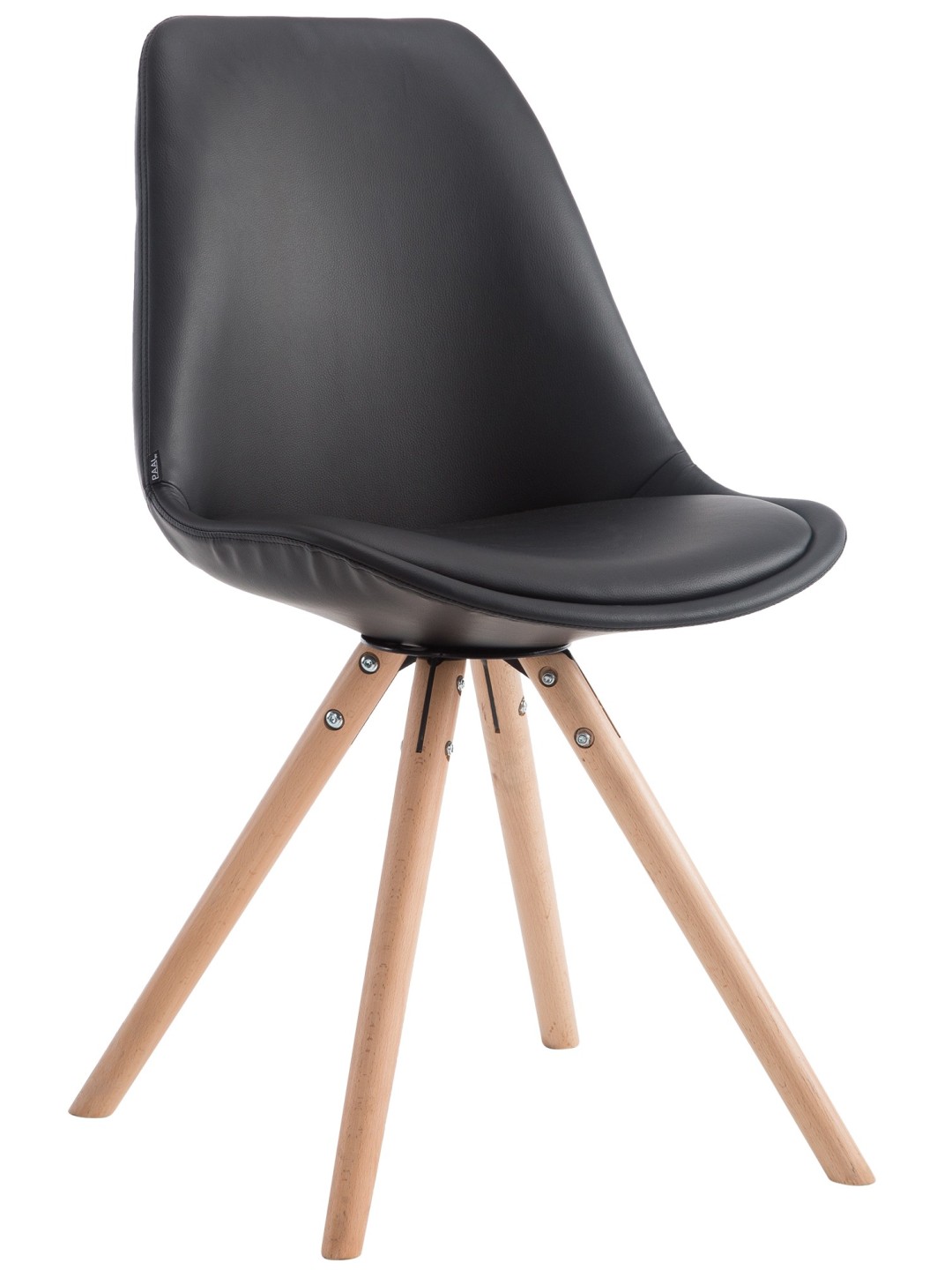 Bezoekersstoel Laval Natura rond, zwart