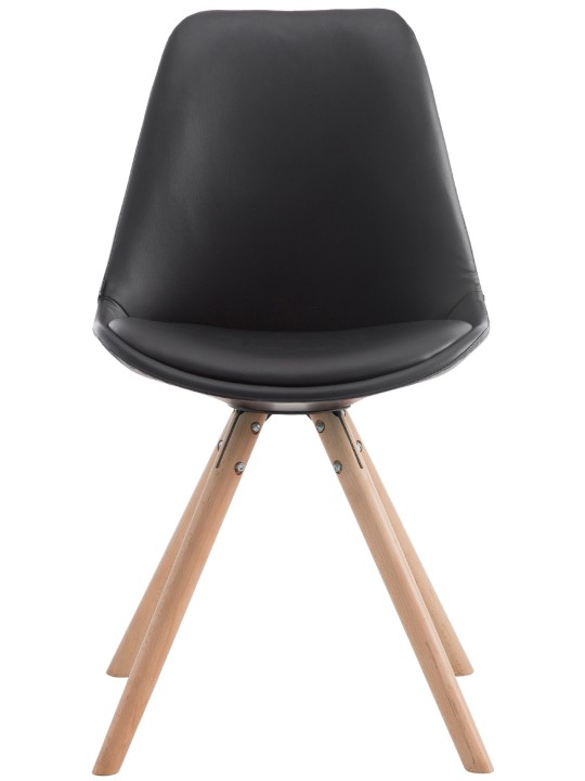 Bezoekersstoel Laval Natura rond, zwart