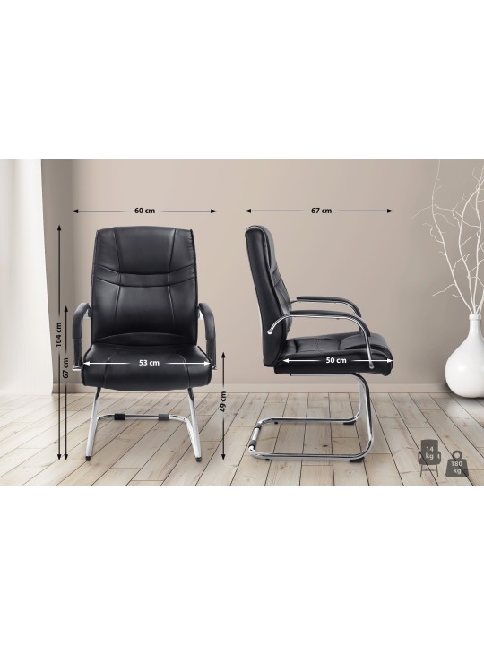 Set van 2 stoelen Attila, zwart Set van 2 stoelen Attila, zwart