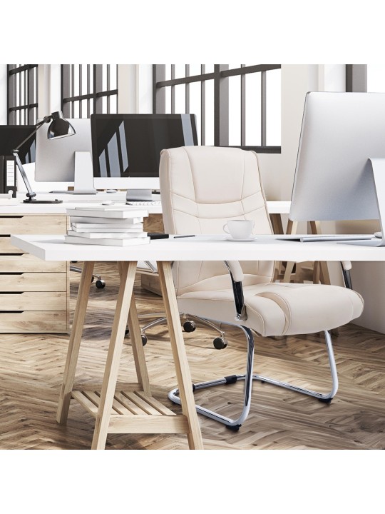 Set van 2 stoelen Attila, crème