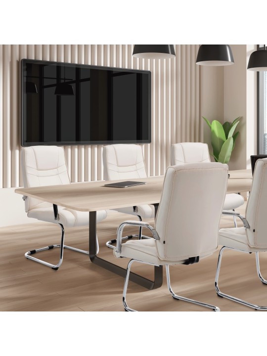 Set van 2 stoelen Attila, crème