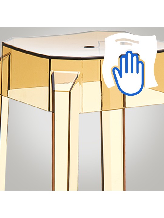 Barkruk Fox, transparant, barnsteen