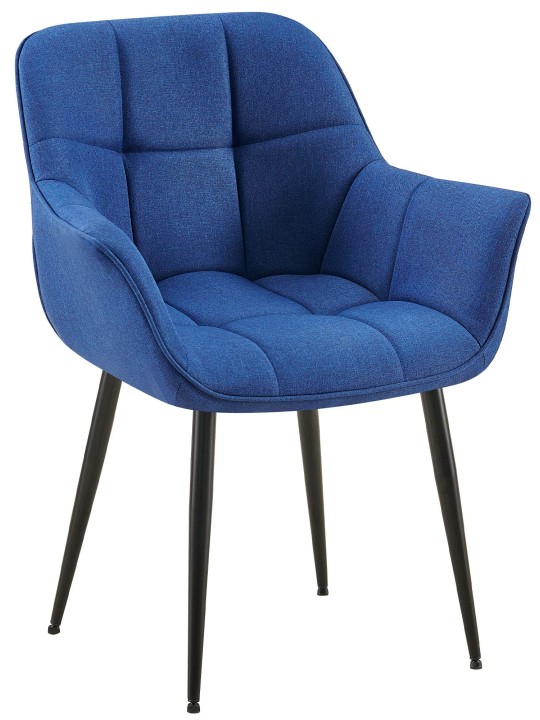 Eetkamerstoel Roseville stof, blauw
