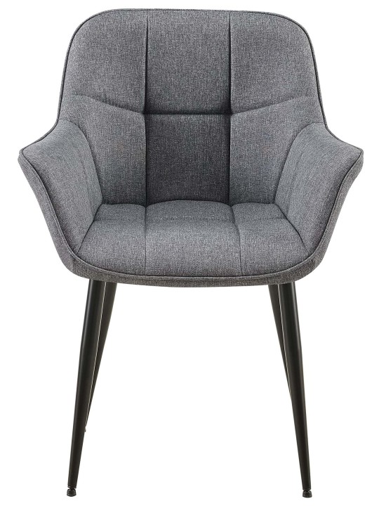 Eetkamerstoel Roseville stof, donkergrijs