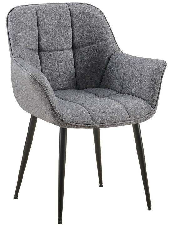 Eetkamerstoel Roseville stof, donkergrijs