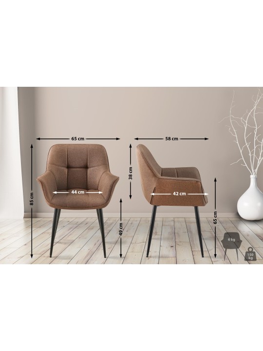 Eetkamerstoel Roseville stof, taupe