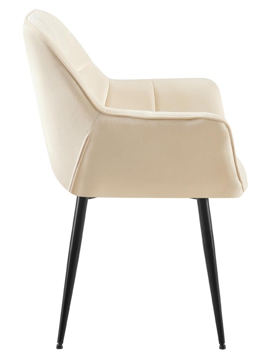 Roseville fluwelen eetkamerstoel, crème