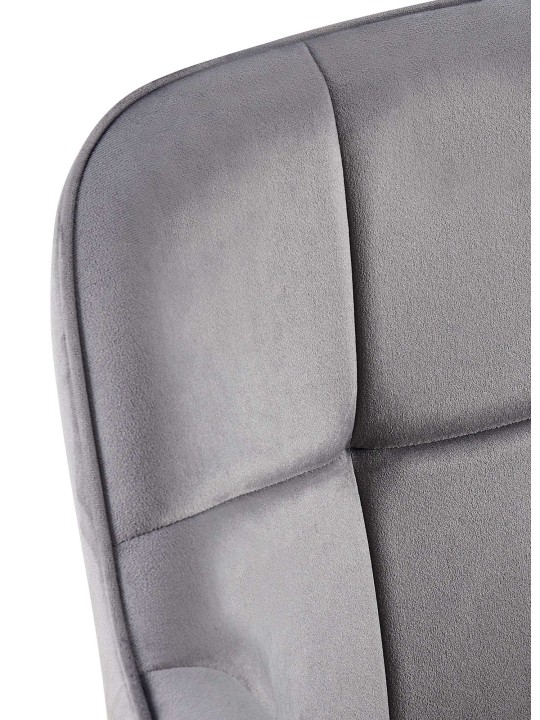 Roseville fluwelen eetkamerstoel, donkergrijs