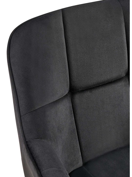 Roseville fluwelen eetkamerstoel, zwart