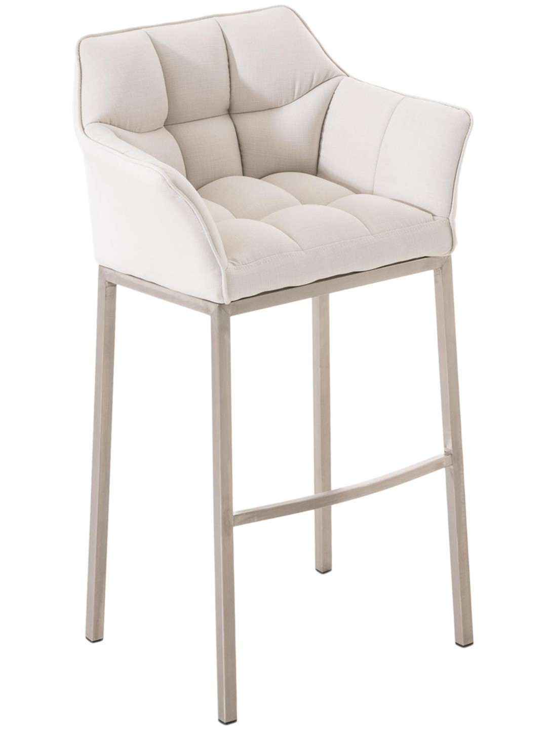 Barkruk Damaso E stof met 4-poots frame, wit