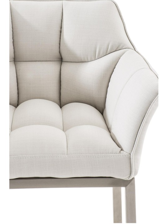 Barkruk Damaso E stof met 4-poots frame, wit