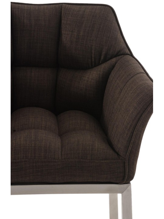 Barkruk Damaso E stof met 4-poots frame, bruin