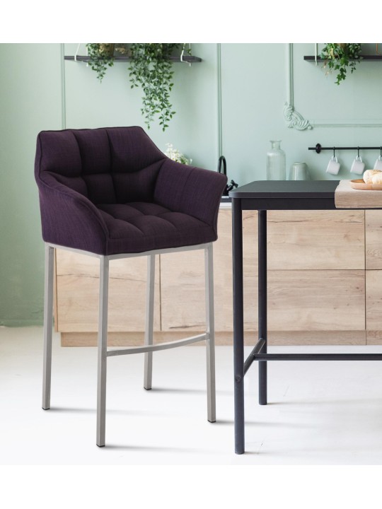 Barkruk Damaso E stof met 4-poots frame, lila Barkruk Damaso E stof met 4-poots frame, lila