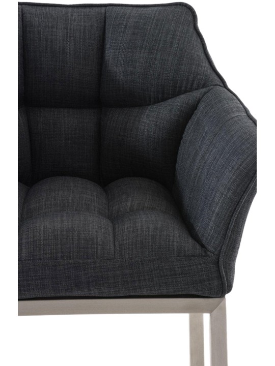 Barkruk Damaso E stof met 4-poots frame, donkergrijs