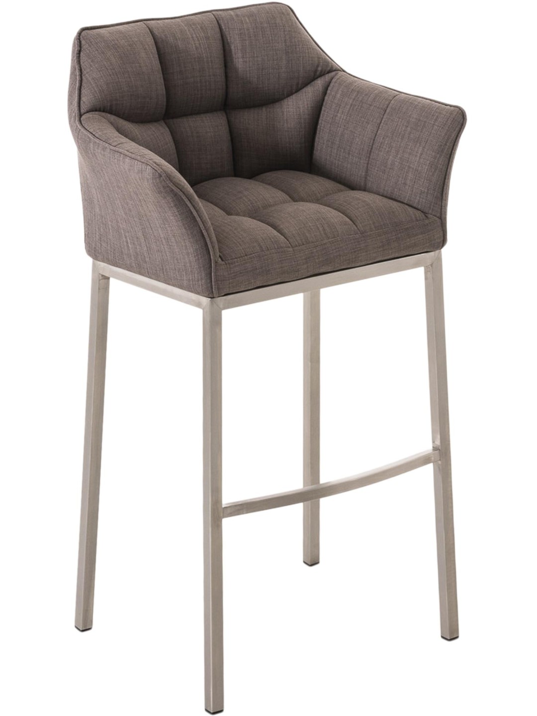 Barkruk Damaso E stof met 4-poots frame, grijs