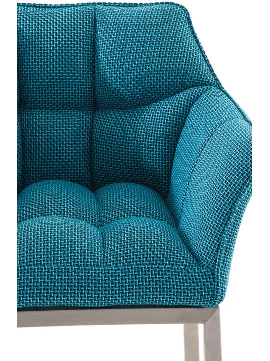 Barkruk Damaso E stof met 4-poots frame, turquoise Barkruk Damaso E stof met 4-poots frame, turquoise