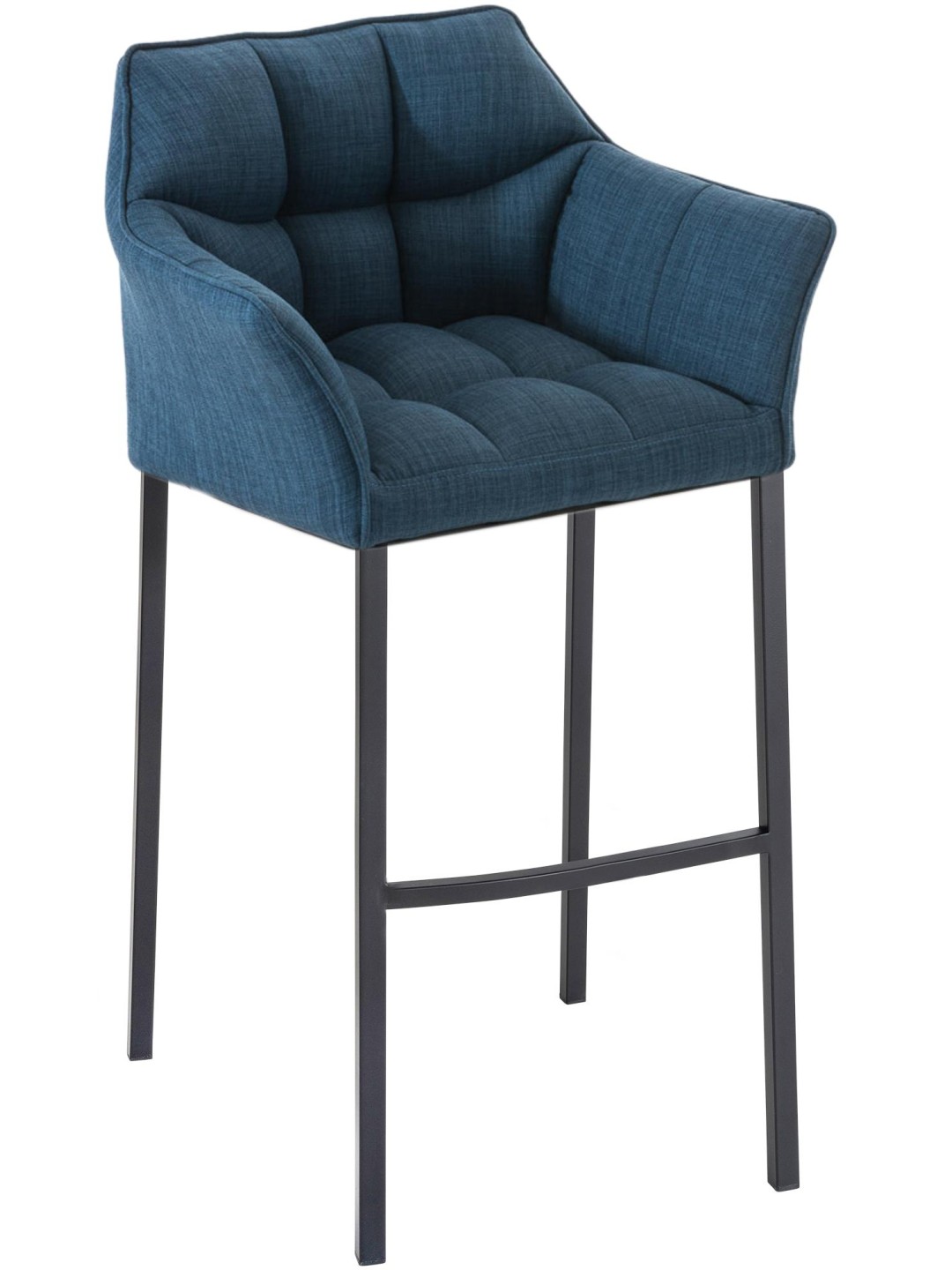 Barkruk Damaso B stof met 4-poots frame, blauw