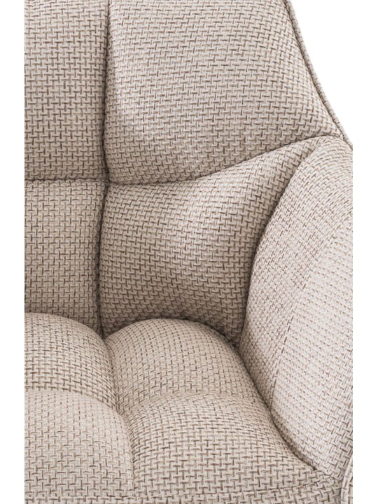 Barkruk Damaso B stof met 4-poots frame, ivoor