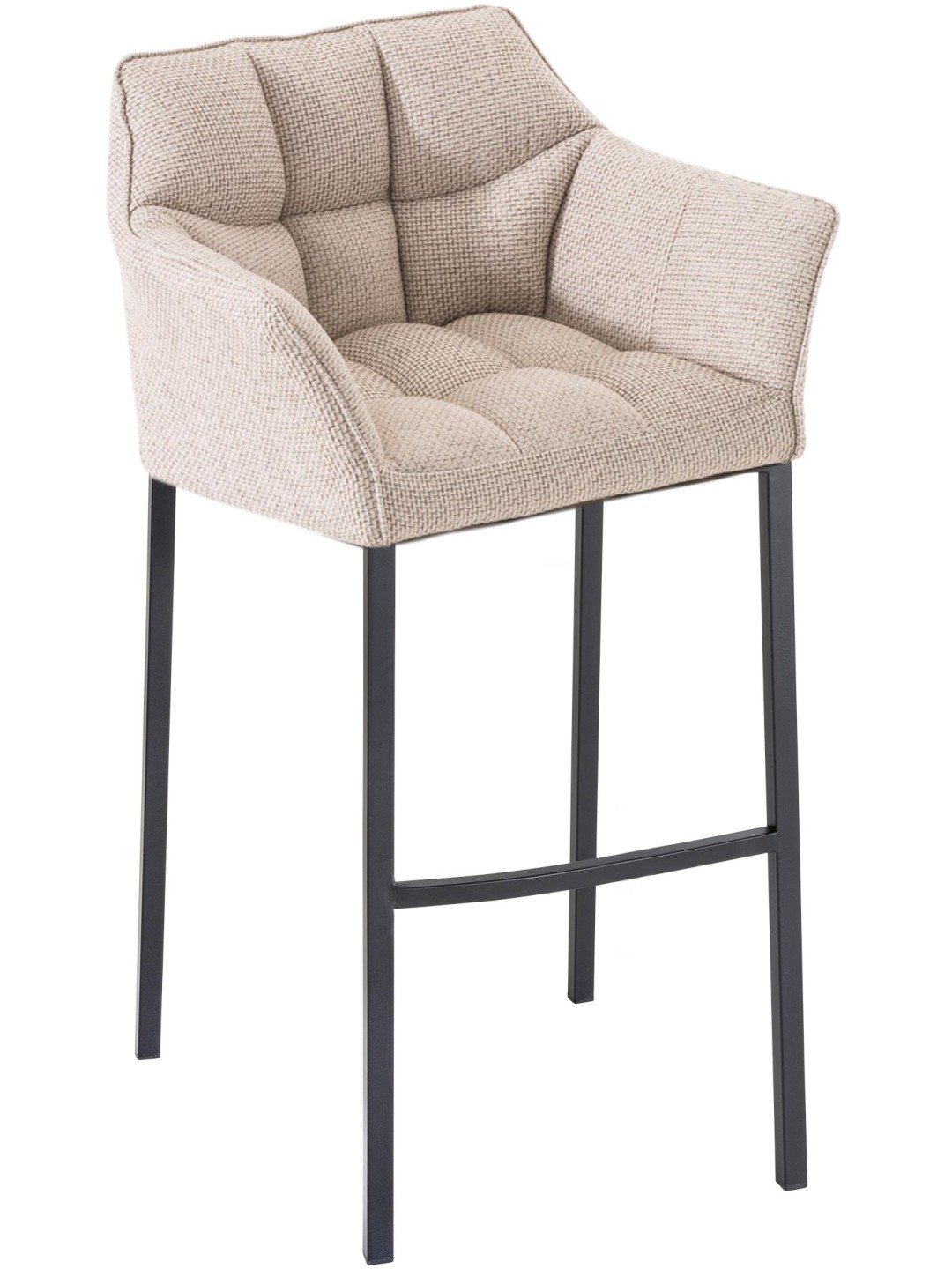 Barkruk Damaso B stof met 4-poots frame, ivoor